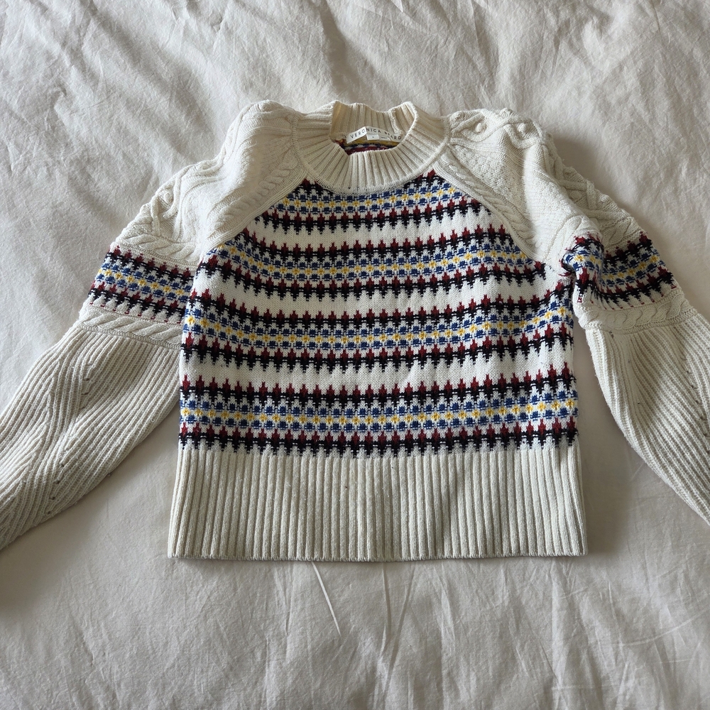 Veronica Beard Jimena Jacquard Sweater Size Small